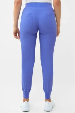 Uniformix Fizjoterapia|Kosmetologia-Spodnie medyczne damskie Super Flex, 4020-Ceil Blue