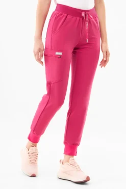 Uniformix Fizjoterapia|Kosmetologia-Spodnie medyczne damskie RayOn, 3020, Virtual Pink