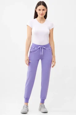 Uniformix Fizjoterapia|Kosmetologia-Spodnie medyczne damskie RayOn, 3020, Mauve