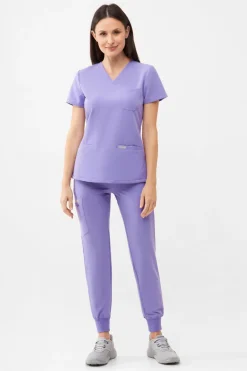 Uniformix Fizjoterapia|Kosmetologia-Spodnie medyczne damskie RayOn, 3020, Mauve