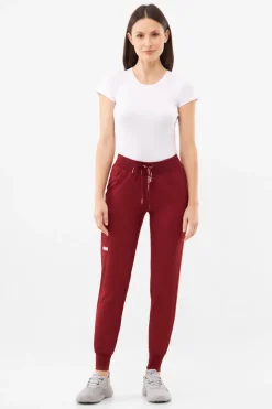 Uniformix Fizjoterapia|Spodnie-Spodnie medyczne damskie Super Flex, 4020-Burgundy