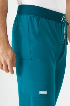Uniformix Spodnie-Spodnie medyczne męskie Super Flex, 4070-Caribbean Blue