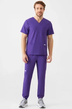 Uniformix Spodnie-Spodnie medyczne męskie Super Flex, 4070-Plum wine