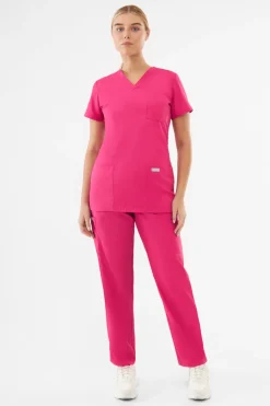 Uniformix Kosmetologia|Stomatologia-Spodnie medyczne uniwersalne, TEAM T1190, Virtual Pink