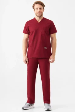 Uniformix Kosmetologia|Stomatologia-Spodnie medyczne uniwersalne TEAM T1190, Burgundy