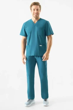 Uniformix Promocje|Komplety-Zestaw medyczny Super Flex, bluza 4050 + spodnie 4080, Caribbean Blue