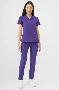 Uniformix Komplety|Promocje-Zestaw medyczny Super Flex, bluza 4000 + spodnie 4030, Plum Wine